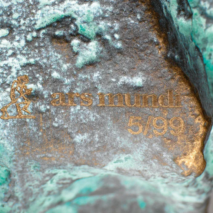 Christoph Fischer: Skulptur »Der Gedanke« (2023), Version Bronze grün 