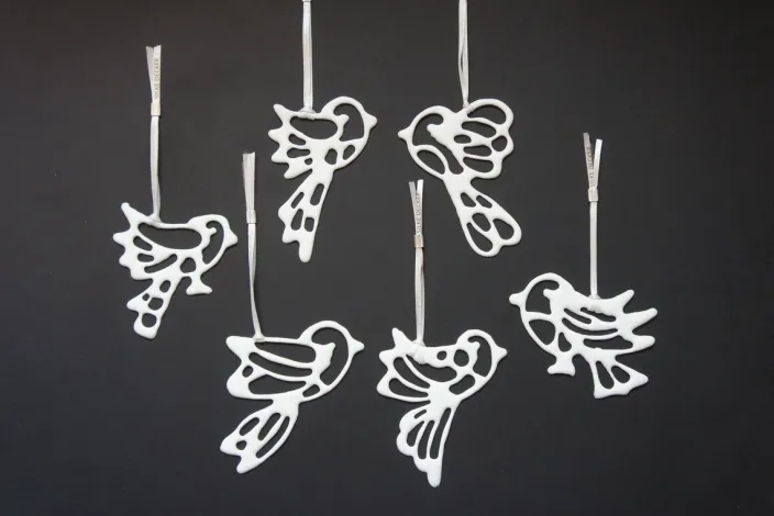 6er-Set Porzellanvögel