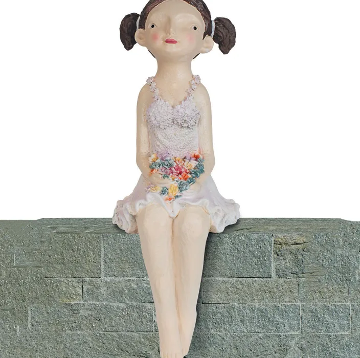 Gartenskulptur »Kantenhocker-Blumenmädchen«