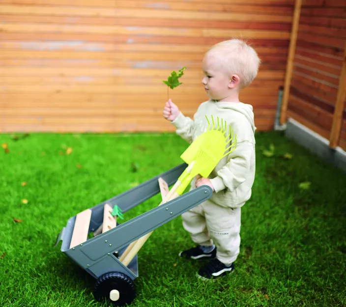 Gartentrolley mit Werkzeug-Set für Kinder