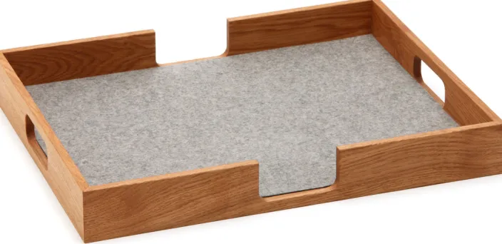 Holztablett mit Filz