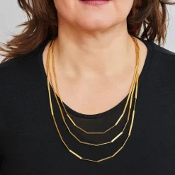 Kette »Streifen«, goldplattiert
