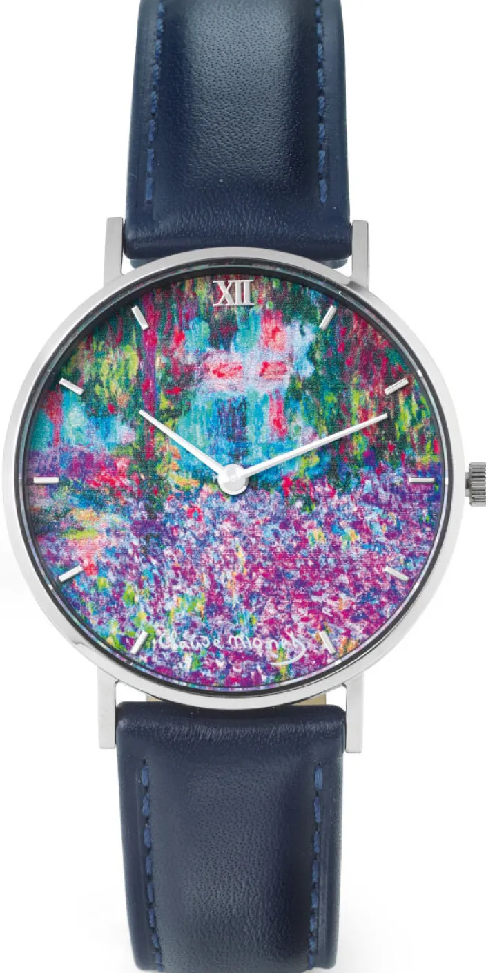 Künstler-Armbanduhr »Monet - Irisbeet in Monets Garten«