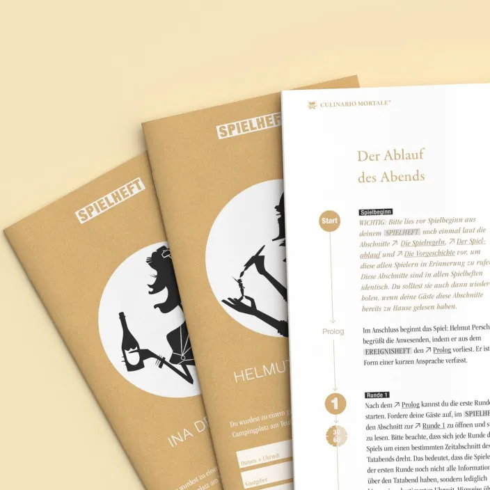Krimi-Dinner Spiel »Dauercamper, Dosenbier und eine Leiche«