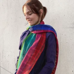 Leinenschal buntgestreift