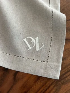Leinen-Serviette »Monogramm«, Natur