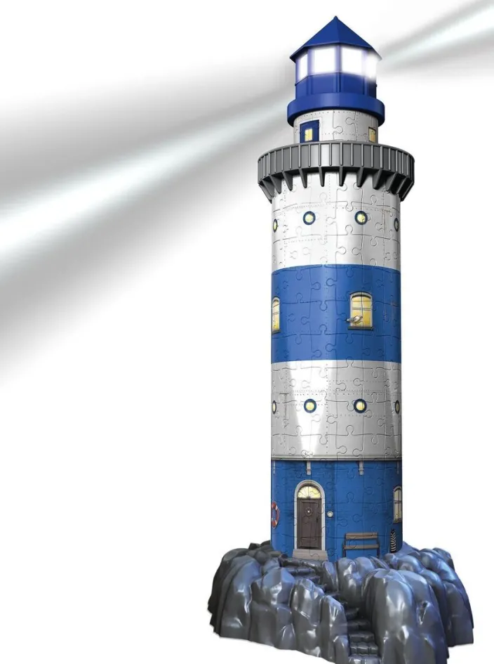 Leuchtturm bei Nacht. 3D-Puzzle 216 Teile