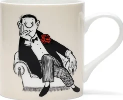 Loriot: ​ 2 Becher mit Künstlermotiven »Der Denker« &amp; »Herr im Sessel« im Set