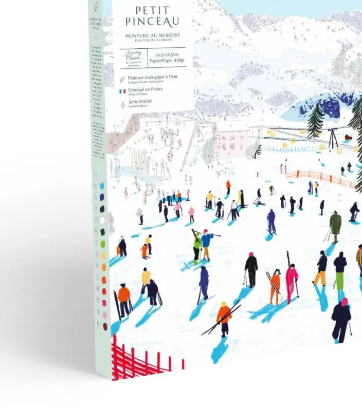 Malen-nach-Zahlen-Set »Skifahren in den Bergen« von Katie Smith