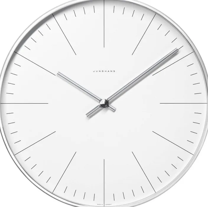 »Max Bill« Funk-Wanduhr mit Strich-Zifferblatt von Junghans