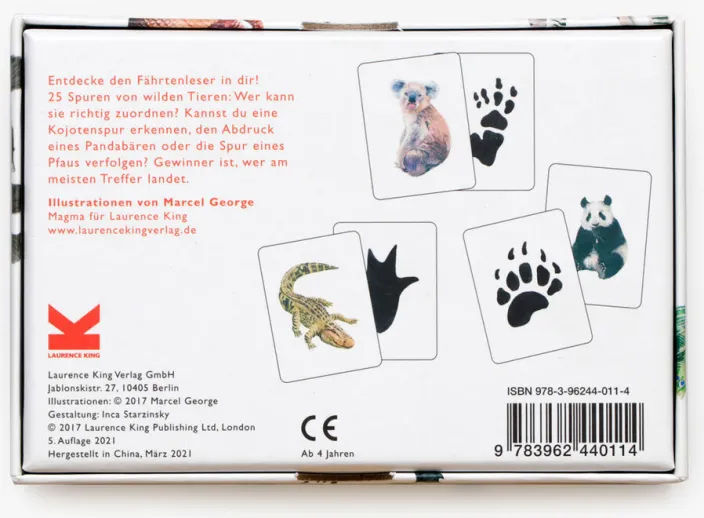 Memo-Spiel »Wilden Tieren auf der Spur - 25 Tiere und ihre Pfotenabdrücke«