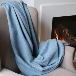 Merinodecke BaseGreyGrid, Waffel-Piqué