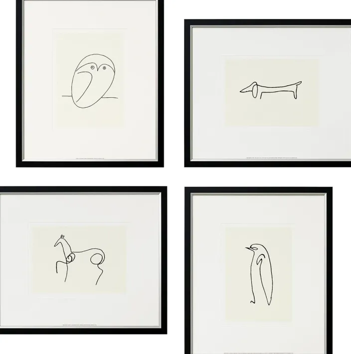 Picasso: 4 Bilder im Set, Tiere