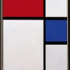 Piet Mondrian: Bild »Komposition No. II, mit Rot und Blau« (1929), gerahmt