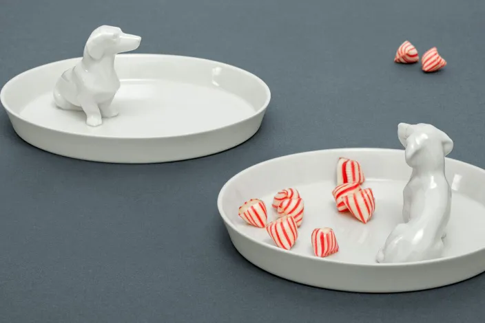 Porzellan-Dackelteller