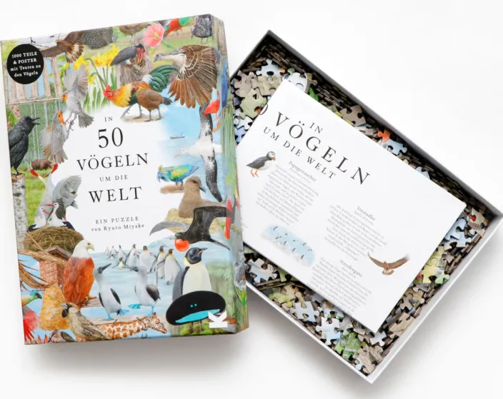 Puzzle »In 50 Vögeln um die Welt«