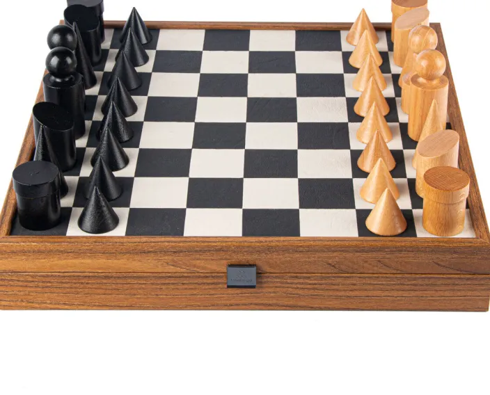 Schachspiel »Bauhaus Schwarz & Weiß« mit Schachfiguren