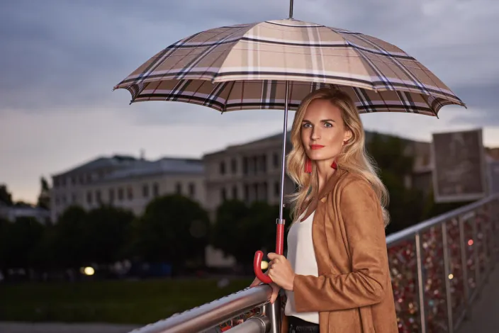 Schirm »Elegance Classic« mit Ledergriff