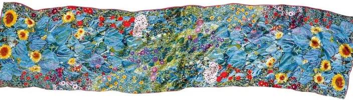 Seidenschal »Bauerngarten mit Sonnenblumen«, nach Gustav Klimt