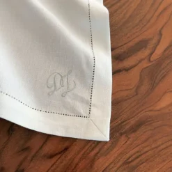 Serviette Leinen »Monogramm«, Weiß