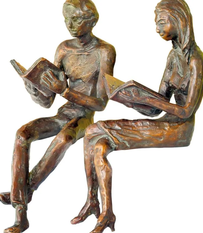 Stauch, Birgit: Skulpturenpaar »Buchleser & Buchleserin«
