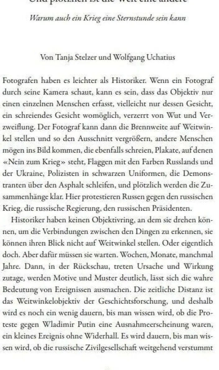 »Und plötzlich ist die Welt eine andere«: Sternstunden der Menschheit