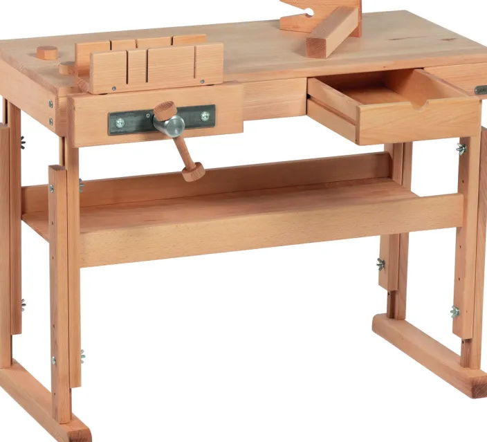 Werkbank aus geöltem massivem Buchenholz