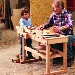 Werkbank aus geöltem massivem Buchenholz